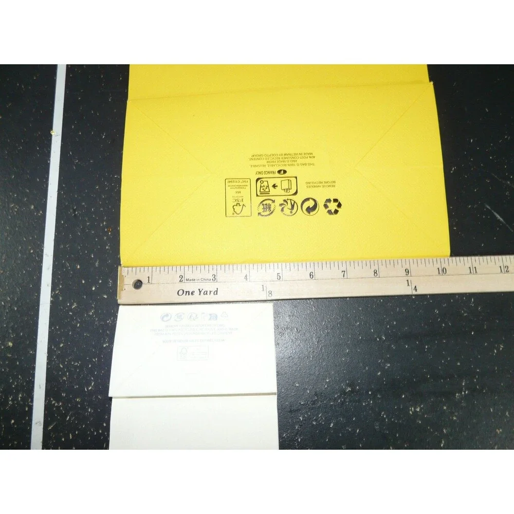 Swarovski Yellow & White Paper Gift Shopping Bag & Envelope Lot of 5